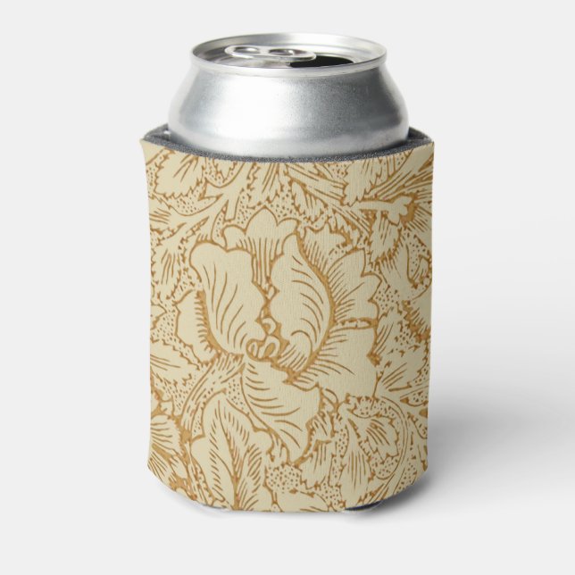 William Morris Poppy Floral Wallpaper Can Cooler (Can Back)