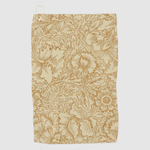 William Morris Poppy Floral Wallpaper Golf Towel
