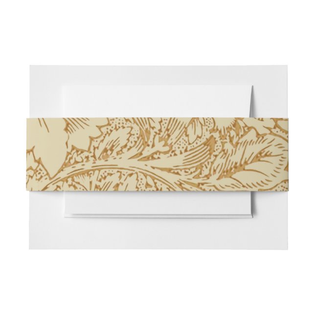 William Morris Poppy Floral Wallpaper Invitation Belly Band (Front Example)