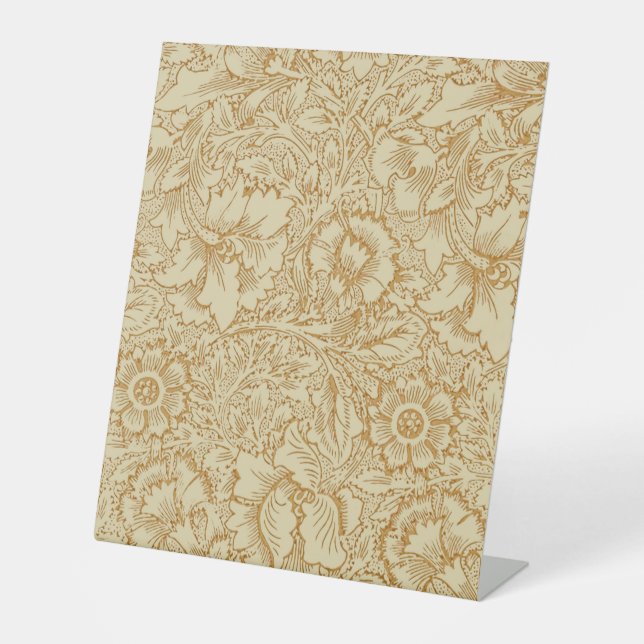 William Morris Poppy Floral Wallpaper Pedestal Sign (Front)