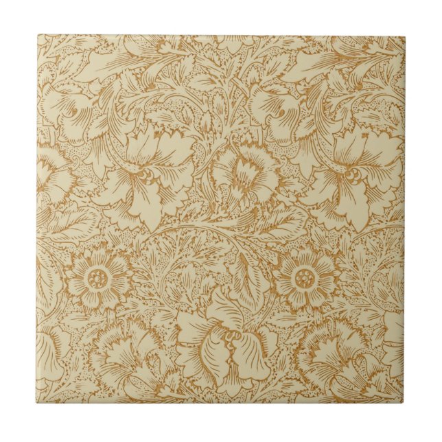William Morris Poppy Floral Wallpaper Tile (Front)