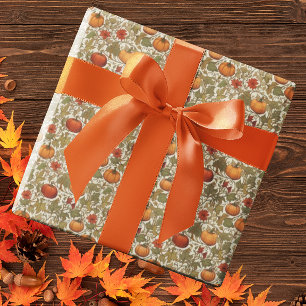 William Morris Pumpkins Thanksgiving Autumn Wrapping Paper