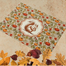 William Morris Pumpkins Vintage Squirrel Doormat
