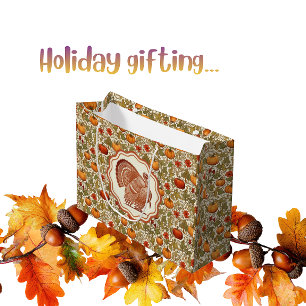William Morris Pumpkins Vintage Turkey  Large Gift Bag