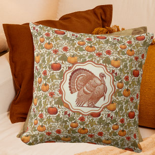 William Morris Pumpkins Wild Turkey Cushion