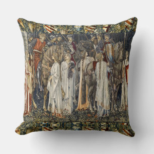 William Morris Quest for Holy Grail:Shield Forest Cushion