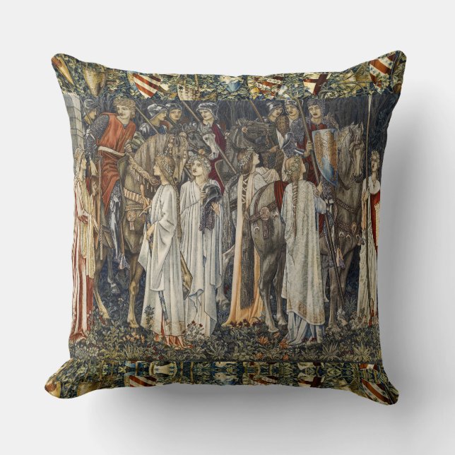 William Morris Quest for Holy Grail:Shield Forest Cushion (Front)