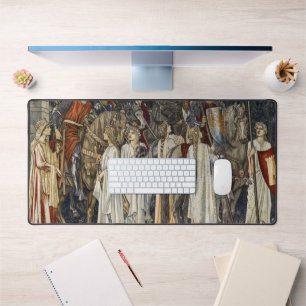 William Morris Quest for Holy Grail:Shield Forest Desk Mat