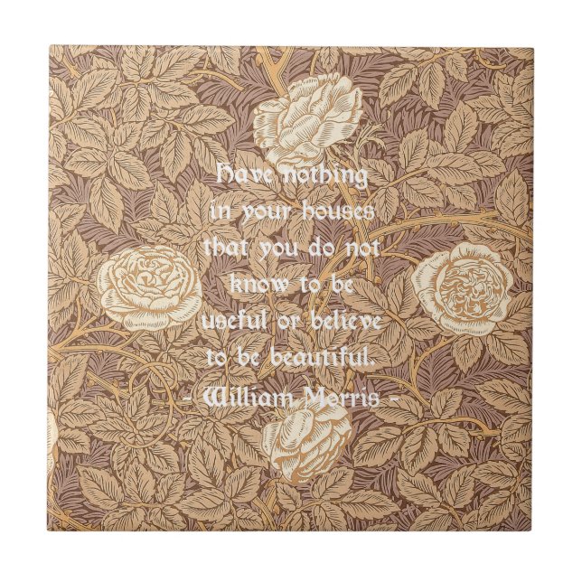 William Morris Quotation Tile (Front)
