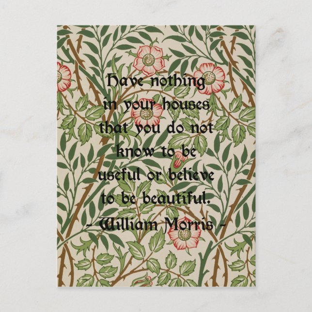 William Morris Quote Postcard (Front)
