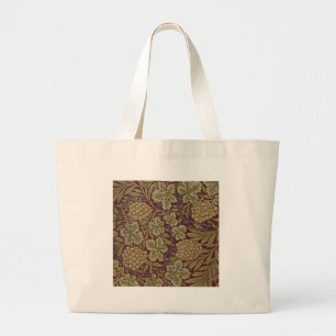 William Morris Red and Green Wallpaper Floral Large Tote Bag