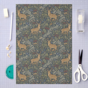 William Morris Red Berries & Deer Pattern Tissue Paper