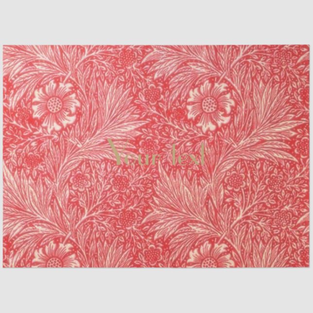 William Morris, red, floral pattern,art nouveau,ch Tissue Paper (Front)