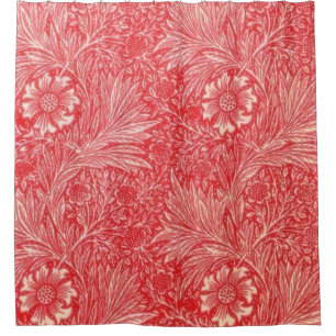 William Morris,red,floral pattern,victorian,art no Shower Curtain
