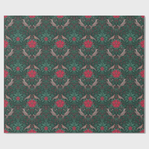 William Morris Reindeer Christmas Damask Wrapping Paper
