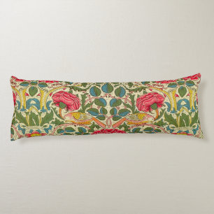 William Morris Rose Floral Chintz Pink Body Cushion