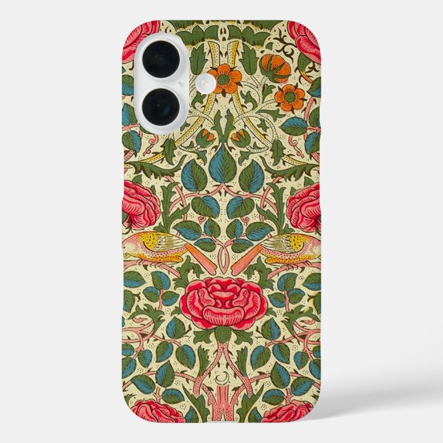William Morris Rose Floral Chintz Pink Case-Mate iPhone Case (Back)