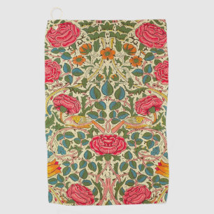 William Morris Rose Floral Chintz Pink Golf Towel