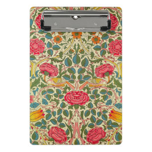 William Morris Rose Floral Chintz Pink Mini Clipboard