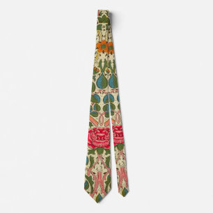 William Morris Rose Floral Chintz Pink Tie