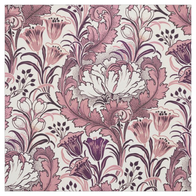 William Morris Rose Gold Cream Floral Pattern Fabric (Swatch)