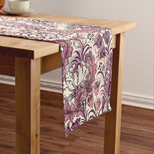 William Morris Rose Gold Cream Floral Pattern Short Table Runner
