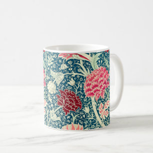 William Morris Rose Gold Green Blue Floral Pattern Coffee Mug