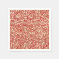 William Morris Rose & Thistle Floral Red