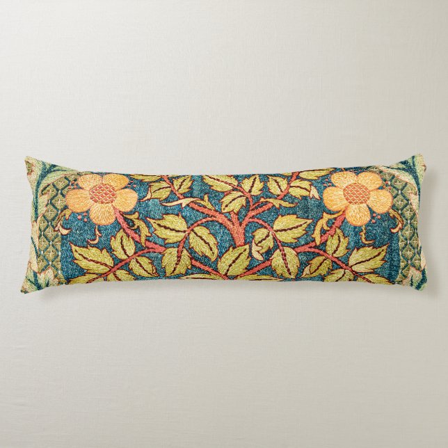 William Morris Rose Wreath Body Cushion (Front)