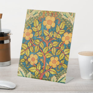 William Morris Rose Wreath: Classic Arts & Crafts  Pedestal Sign