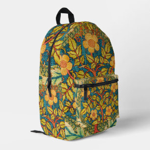 William Morris Rose Wreath: Classic Arts & Crafts  Printed Backpack