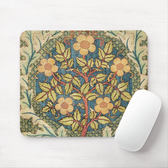 William Morris Rose Wreath Cushion Cover Classic Mouse Mat (With Mouse)