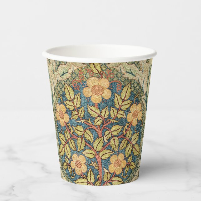 William Morris Rose Wreath Cushion Cover Classic Paper Cups (Front)