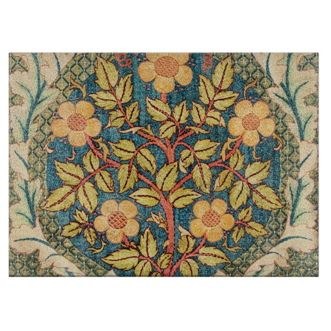 William Morris Rose Wreath  Cutting Board (Front)