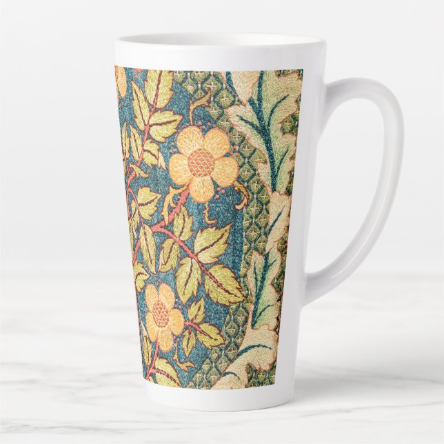William Morris Rose Wreath  Latte Mug (Right)