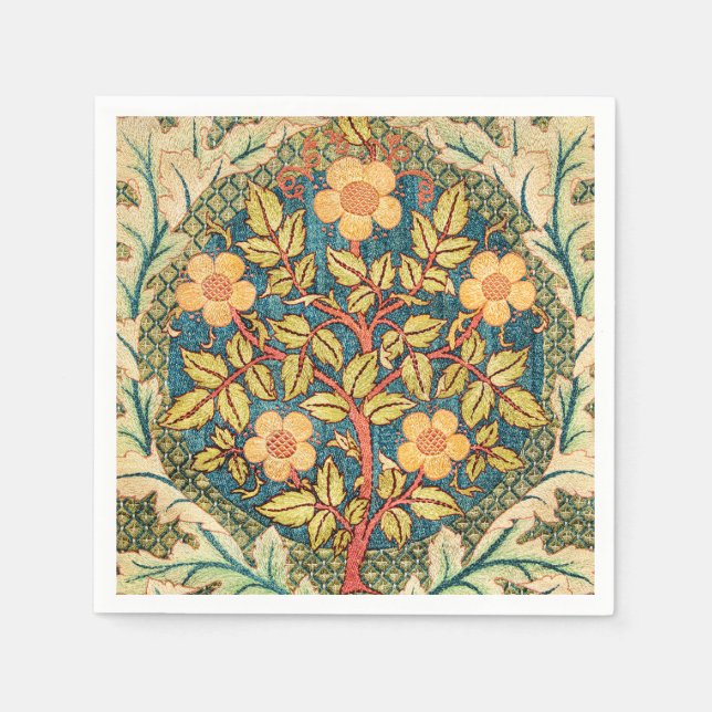 William Morris Rose Wreath  Napkin (Front)