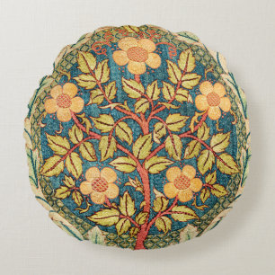 William Morris Rose Wreath  Round Cushion