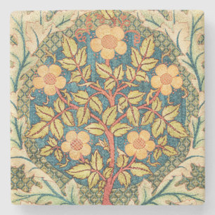 William Morris Rose Wreath Stone Coaster