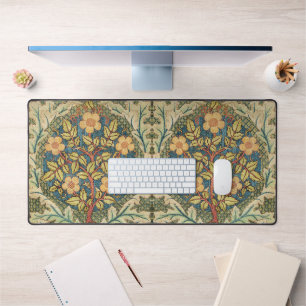 William Morris Rose Wreath Vintage Floral Art Desk Mat