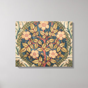 William Morris Rose Wreath Vintage Flowering Rose Canvas Print