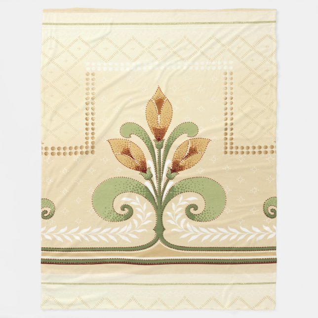 William Morris Row of Lilies Fleece Blanket (Front)