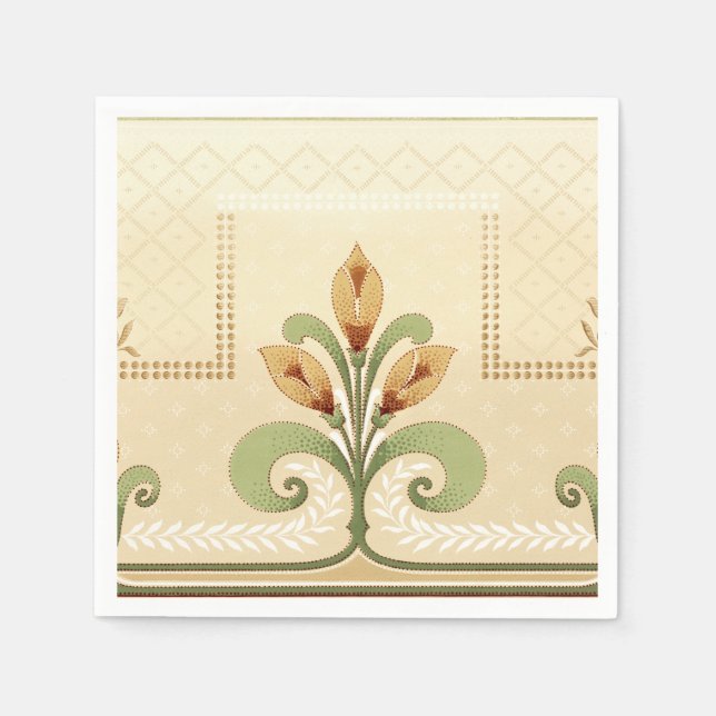 William Morris Row of Lilies  Napkin (Front)