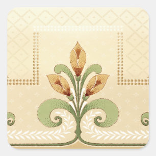 William Morris Row of Lilies Square Sticker