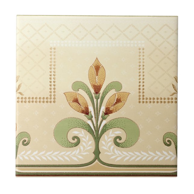 William Morris Row of Lilies Tile (Front)