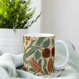 William Morris Sage Green Rust and Cream Floral Coffee Mug