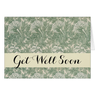 William Morris Sage Green Tulip Pattern: Vintage