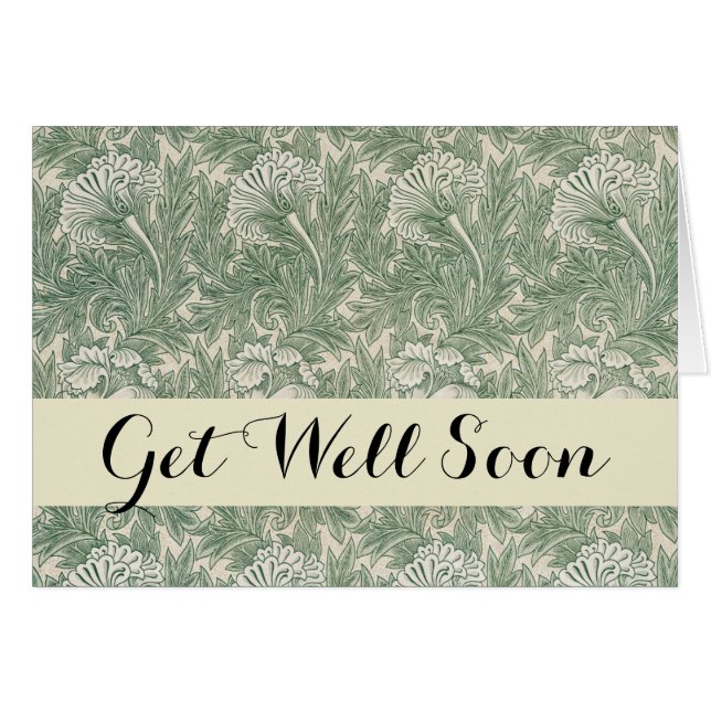 William Morris Sage Green Tulip Pattern: Vintage (Front Horizontal)