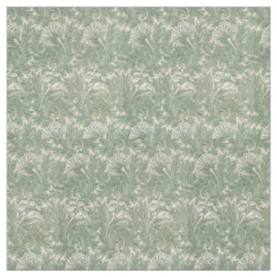 William Morris Sage Green Tulip Pattern: Vintage Fabric