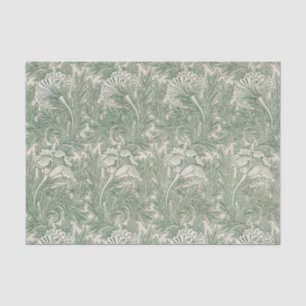 William Morris Sage Green Tulip Pattern: Vintage Tissue Paper