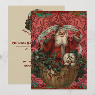 William * Morris  Santa Claus Rich Red Holiday Card